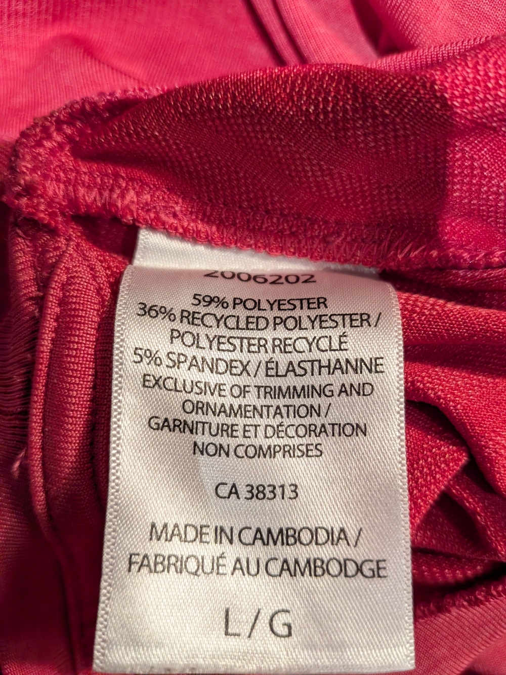 2/$15 Tuff Athletics Long-Sleeve Active Top in Rose - Picture 7 of 8